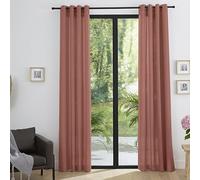 UNIVERSDECOR Paire de Rideaux d'ameublement Effet Lin Moonlight 140 x 260 cm (Rose boisé, Paire de Rideaux 140 x 260 cm)