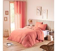 UNIVERSDECOR Parure de Couette Gaze de Coton 240 x 220 pour lit 2 Places 140 à 160 cm (Blush)