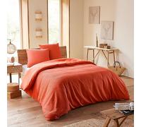 UNIVERSDECOR - Parure de Couette Nid d'abeille 260 x 240 pour lit 2 Places King Size 160 à 180 cm (Terracotta)