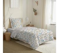 UNIVERSDECOR Parure de draps 3 pièces pour lit 1 Place 90 x 190 cm (Parure de draps 3 pièces pour lit 90 x 190 cm, Tanya Cyan)