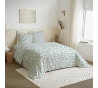 UNIVERSDECOR Parure de draps 4 pièces pour lit 2 Places Grande Largeur 160 x 200 cm. (Parure de draps 4 pièces lit 160 x 200 cm, Agathe Celadon)