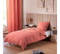 UNIVERSDECOR Parure de draps Noah Gaze de Coton pour lit 1 Place (Blush, Parure 3P pour lit 90 x 190 cm)