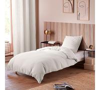 UNIVERSDECOR Parure de draps Noah Gaze de Coton pour lit 1 Place (Neige, Parure 3P pour lit 90 x 190 cm)