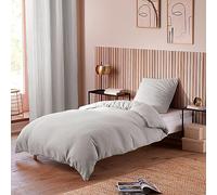UNIVERSDECOR Parure de draps Noah Gaze de Coton pour lit 1 Place (Perle, Parure 3P pour lit 90 x 190 cm)