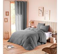 UNIVERSDECOR Parure de draps Noah Gaze de Coton pour lit 2 Places (Ardoise, Parure 4P pour lit 140 x 190 cm)