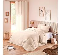 UNIVERSDECOR Parure de draps Noah Gaze de Coton pour lit 2 Places (Naturel, Parure 4P pour lit 140 x 190 cm)
