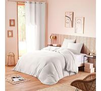 UNIVERSDECOR Parure de draps Noah Gaze de Coton pour lit 2 Places (Neige, Parure 4P pour lit 140 x 190 cm)