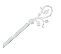 UNIVERSDECOR - Tringle Metal 120 a 210 cm avec enbouts déco Atmosphera (Arabesque Blanc, Tringle Metal 120 a 210 cm avec enbouts déco)