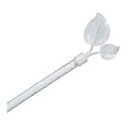UNIVERSDECOR - Tringle Metal 120 a 210 cm avec enbouts déco Atmosphera (Fleur de lys Blanc, Tringle Metal 120 a 210 cm avec enbouts déco)