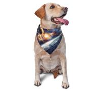 Universe and Solar System Écharpe triangulaire pour chiens et chats, bandana réglable pour animaux de compagnie et séances photo