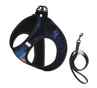 Universe Ensemble harnais et laisse pour chien Imprimé galaxie Milky Way Gilet réfléchissant réglable pour chiens de petite, moyenne et grande taille