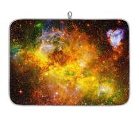 Universe Galaxy Tapis égouttoir à vaisselle en microfibre absorbant l'espace pour cuisine, cuillère, assiette en verre, 40,6 x 45,7 cm