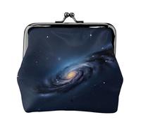 Universe Milky Way Galaxy Imprimé Microfibre PU Cuir Portefeuille Kiss Lock Mini Pochette pour Rouge à Lèvres Changement de Clé Organisation