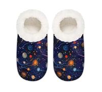 Universe Planet Chaussons antidérapants en mousse à mémoire de forme pour homme et femme, multicolore, 37.5/38.5 EU