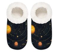 Universe Planet Chaussons d'intérieur en mousse à mémoire de forme pour homme et femme, multicolore, 6/6.5 UK Wide