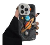 Universe Planet Coque de téléphone cool pour iPhone 15 Pro/16 Pro Max/14 Pro/13 (blanc, pour iPhone 15 plus)