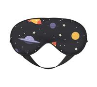 Universe Rockets Masque de sommeil double face en soie, masque pour les yeux bloquant la lumière réglable pour voyage, homme et femme, doux et confortable, 20 x 10 cm