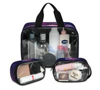 Universe Stars Galaxies Trousse de maquillage de voyage pour homme et femme - 3 grandes trousses de toilette translucides - Grande trousse de toilette, couleur, L, Trousse de maquillage