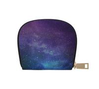 Universe with Stars Galaxy Interstellar - Portefeuille pour cartes de crédit pour homme et femme - Étui en cuir avec fermeture éclair - Petit portefeuille pour voyage, blanc, Taille unique