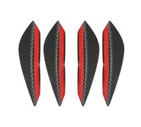Universel 4/6 Pièces pour Pare Chocs Avant Diffuseur Lèvre Séparateur Ailerons Corps Spoiler Canards Menton Voiture Tuning Canard Fibre Décor(4PCS Fiber)
