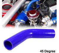 Universel 48mm 1.89" ID 45 Degré Voiture Coupleur Silicone Tuyau Bleu