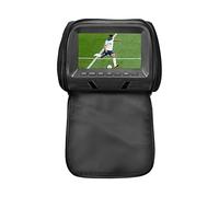 Universel 7 Pouces Appui-Tête De Voiture MP4 Oreiller Moniteur Lecteur Multimédia avec Adaptateur Prise Briquet USB SD MP5 FM Haut-Parleurs SH7038-P5 Moniteur pour sièges arrière(707-Black-C)
