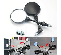 Universel 8 mm/10 mm réglable Moto Rétroviseur côté Miroir pliant Miroir rond(Noir, Paire)