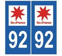 universel Autocollant Plaque immatriculation Auto département 92 Hauts de Seine