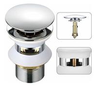 Universel Bonde Lavabo avec Trop-plein Pop-Up Automatique Push Open Click Clack pour Salle de Bain 1-1/4"" en Laiton Chromé