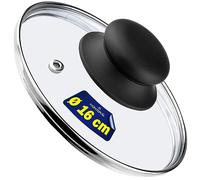 Universel Couvercle en Verre pour Casserole et Poele Ø 16 cm | Bord en Acier Inoxydable - MONTERAL