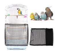 Universel Couverture de Cage à Oiseaux, Housse de Protection en Maille, Attrape Graine, Filet de Perroquet Ajustable en Maille de Nylon, Couvre-Jupe Guard pour Cage Rondes Carré