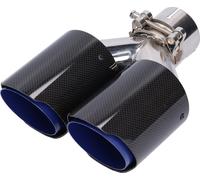 Universel double embout de tuyau d'échappement brillant en fibre de carbone Yshape Tail W Clamp