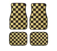 Universel Jdm Racing Cluture Rouge À Carreaux Tapis De Sol De Voiture Accessoires Tapis Classique Sol Coussinet De Pied 4 Pièces Tapis - Type Yellow