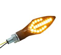 Universel Moto Clignotant LED Sequenziell Noir Teinté Verre M10 E-Marqué