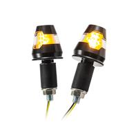 Universel Moto Extrémité Du Guidon - Clignotants LED Conique Noir 7/8 " +