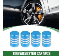 Universel Pneu Soupape Tige Capuchons, 17mm, Aluminium Alliage, Ciel Bleu, 4pcs