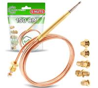 Universel Thermocouple pour Gaziniere Gaz avec 5 Écrous Longueur 150 cm - Garantie de 5 Ans - ONIX TECH