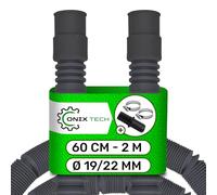 Universel Tuyau Vidange Machine a Laver et Lave Vaisselle 60 cm à 2 m Ø 19/22 mm et avec Raccord avec 2 Collier de Serrage Métallique en Métal Ø20/32 mm - Garantie de 5 Ans - ONIX TECH