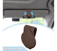 Universel Voiture Visière Lunettes Soleil Support Carte Pince avec Aimant Marron