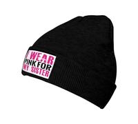 Universelle Beanie pour Homme Je Porte du Roses pour ma sœur, Sensibilisation au Cancer du Sein Tricoter Chapeau Extensible Chapeau Tricoté pour Sports Ski Femme