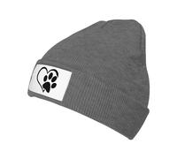Universelle Bonnet Souple Tricoté Empreinte de Patte de Chien Bonnet Hiver Chaud Tricot Chaud Casquette Tricoté pour Sports Adultes Cyclisme