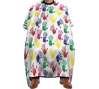 universelle Cape de Coupe de Cheveux, Empreinte de main colorée, Capes de Salon de Coiffure nettoyage facile Cape de Cheveux pour Adolescents Coiffeurs Hommes