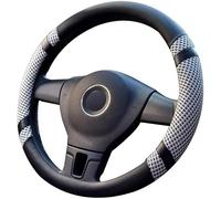 Universelle Couvre Volant Voiture Housse Cache de Volant Microfibre PU Cuir Antidérapant Respirant Protège-Volant Eté Couvercle Couverture de Volant Fraîche Confortable pour Auto Camion SUV 38CM