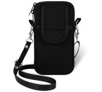 Universelle Housse de Protection pour Smartphone, 7" Pochette pour Téléphone en Durable Néoprène, Portable Sacoche de Protection avec Bandoulière Sangle de Bras Compatible avec iPhone 14 15 16, Noir