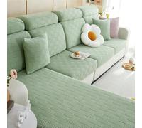Universelle Housse Pour Assise Dossier Canapé- 1 2 3 4 Places Couvre De Coussin De SièGe De Canapé Douces Protection Pour Meubles, Fixation Par Bande éLastique(L: 80-100cm- W: 50-65cm,Green 2)