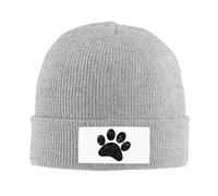 Universelle Tricoté Bonnet Empreinte de Patte de Chien Bonnet Chapeau Tricot Léger Beanie Hats pour Adultes Cyclisme Ski