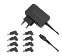 Qoltec 51025 Adaptateur Secteur 220V 45W Max. Chargeur Batterie Intérieur, Protection Surtension/Surchauffe/Surcharge/Court-circuit, Câble 1.7m, Noir
