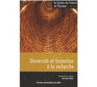 Les Dossiers Des Sciences De L'education N° 34/2015 - Université Et Formation À La Recherche