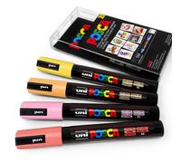 Université Posca PC-5M Art Marqueur Peinture Stylo Chaud Pastel Set 4 IN Plastic
