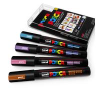 Université Posca PC-5M Art Marqueur Peinture Stylo - Minuit Métal - 4 Set Wallet